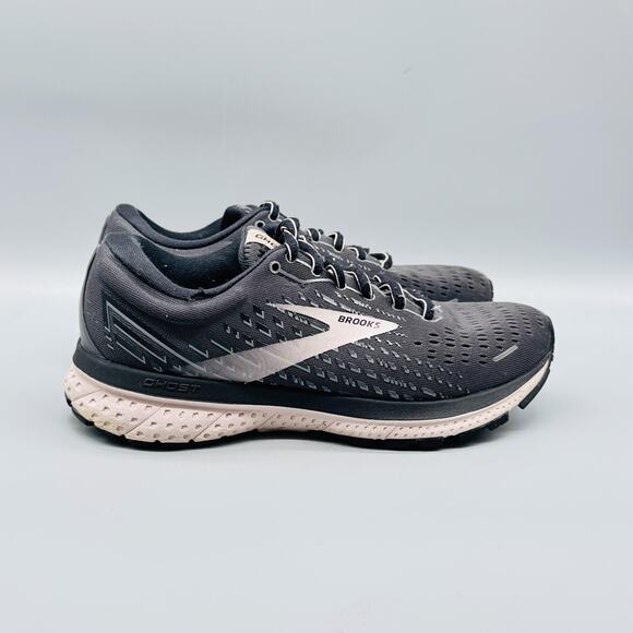 Brooks Shoes Women 7.5 Gray Black Ghost Neutral Running Cushion Athletic Sneaker - Picture 1 of 13